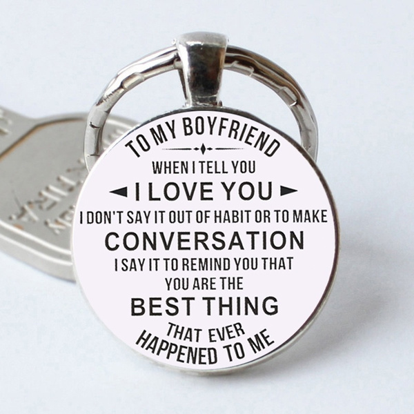couple Pendant Keychain To my husband fashion glass keychain boyfriend gift 