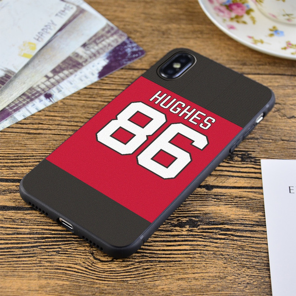 New Jersey Devils Jack Hughes Home Jersey Back Phone Print Soft