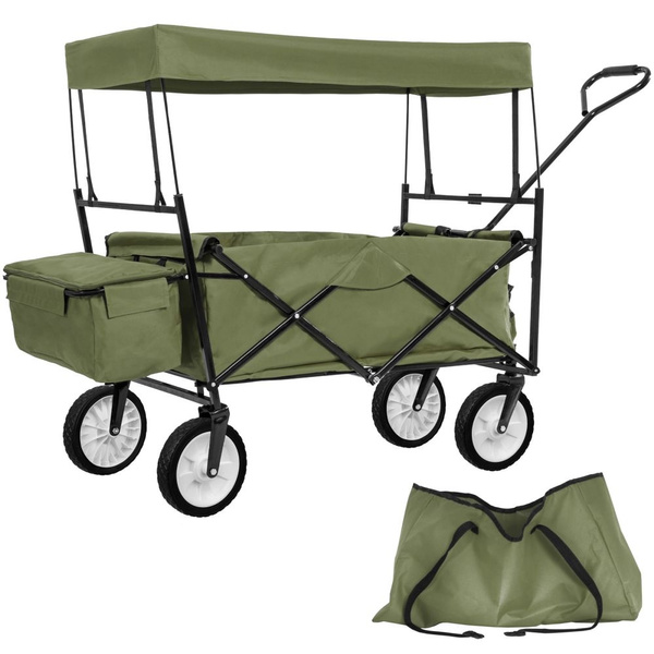 Garden trolley with roof foldable incl. carry bag Faltbarer Bollerwagen