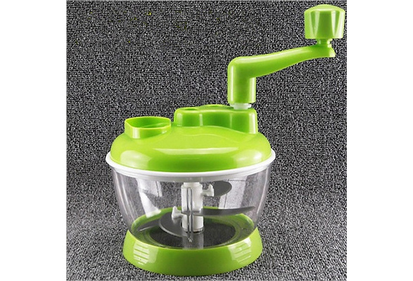 Portable and Manual Vegetable Chopper - Round, Compact, Green - Plant Based  Pros