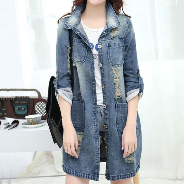 long jean jackets for ladies