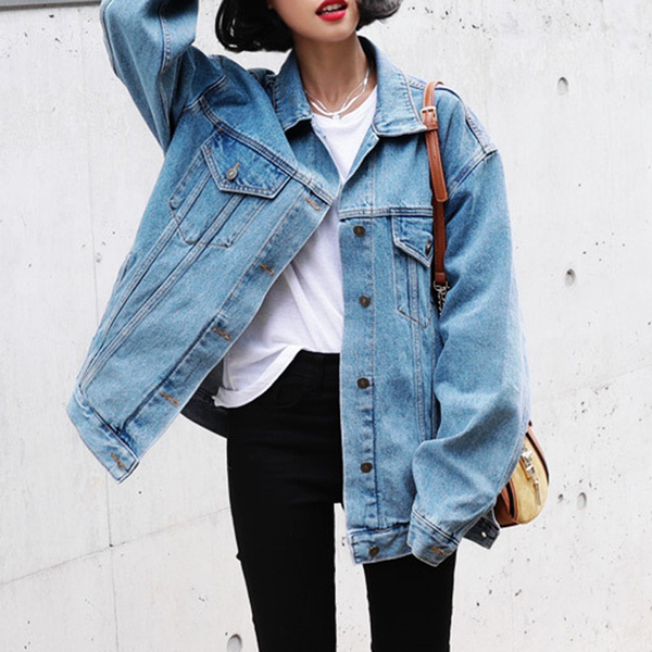 Loose jean hot sale jacket womens