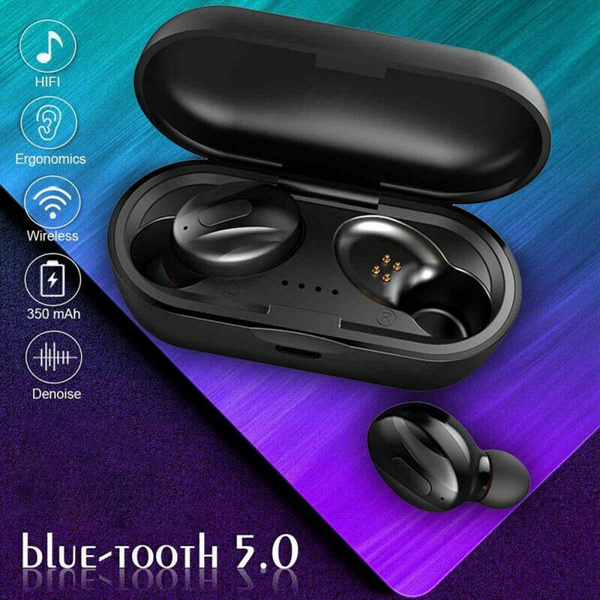 Bluetooth5.0, riduzione del rumore DSP] \u200b\u200bAuricolari Bluetooth Auricolari  stereo 3D Auricolari Cuffie sportive impermeabili Mini cuffie con custodia  di ricarica iPhone Airpod Huawei Flypods Freebuds HBQ | Wish
