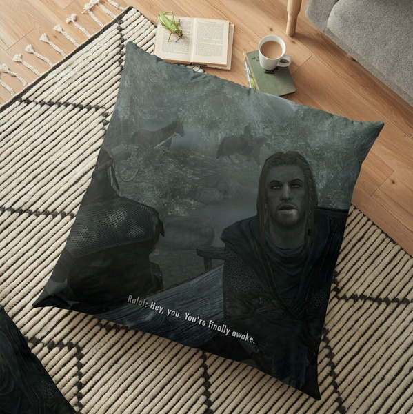 Skyrim Pillow Hey You You Re Finally Awake Print Pillow Cover Sofa Cushion Cover Living Room Bedroom Decor Polyester Pillow Case Wish