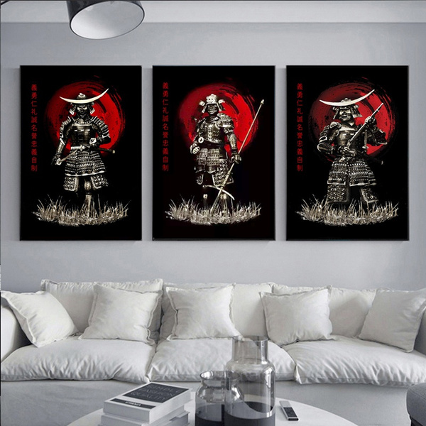 3pcs Black White Red Japanese Samurai Wall Art Painting Armored Warriors Picture Minimalist Abstract Japan Kanji Posters For Living Room Home Decor No Frame Wish - Samurai Home Decor 3pcs Black White Red Japanese Samurai Wall Art Painting Armored Warriors Picture Minimalist Abstract Japan Kanji Posters For Living Room Home Decor No Frame Wish - Samurai Home Decor