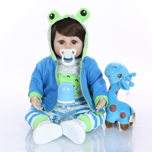 18 Inch Handmade Silicone Vinyl Adorable Lifelike Toddler Baby Bonecas Boy Kid Bebe Doll Reborn Menina De Silicone Wish