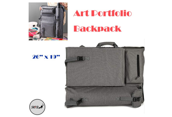 Artist Portfolio Carry Backpack Water-Resistant Artist Portfolio Tote Backpack Multiply Function 66 x 50cm Bag for Art Supplies Storage Red