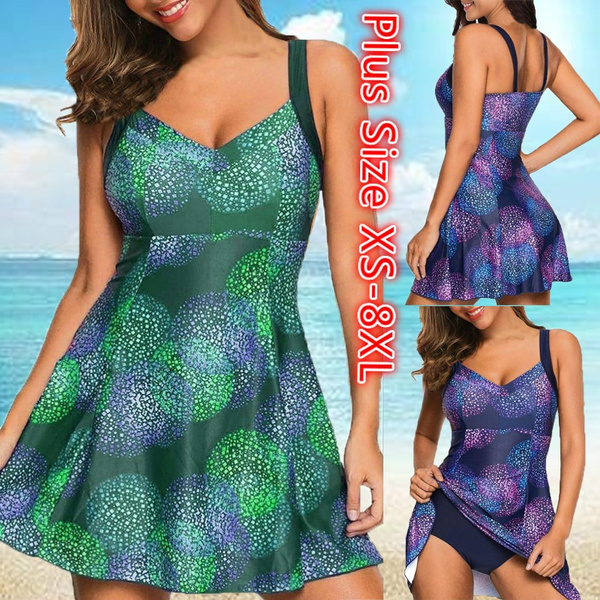 Womens Floral Printed Tankini Swimsuit Swimwear 2 Pieces Bathing Suit ...