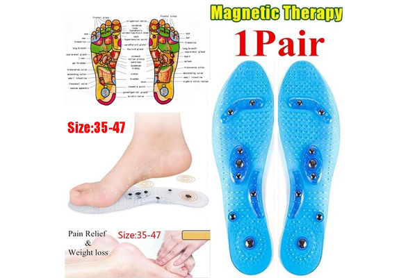 1 Pair Acupressure Slimming Insoles Foot Massager Magnetic Therapy Weight Loss M 