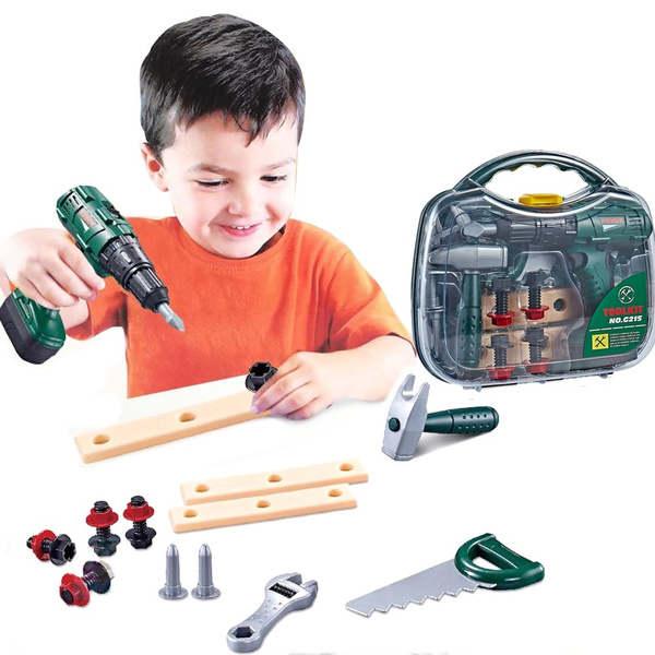 Children's Tool Set Toy Drill Kids Power Construction Toy Pretend Play Toy  Tools Kit for Toddler