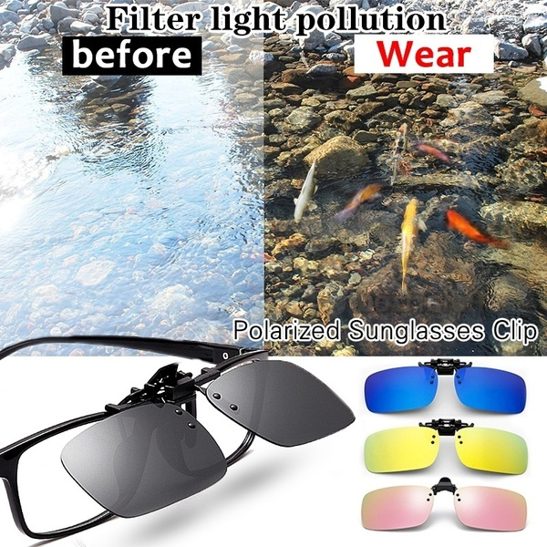 Men's Polarized Fishing Shadow Sunglasses Clip UV400 Blocking UV Filter  Water Surface Light Pollution Lens Clip
