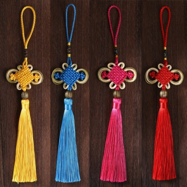 Details about   30x Good Luck Red Chinese Hanging Lantern Charms Knots Tassel Auspicious Decor 