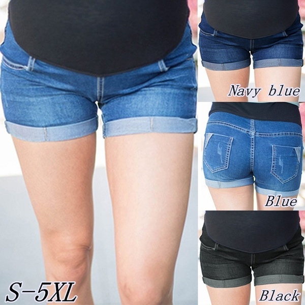 plus size maternity jean shorts