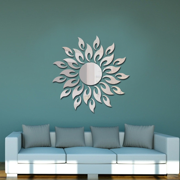 Acrylic Mirror Wall Stickers For Home Decor - Gold,Silver,Black