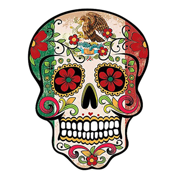 10.2CM*13.5CM MEXICAN SUGAR SKULL Car Sticker The Tail Of The Car