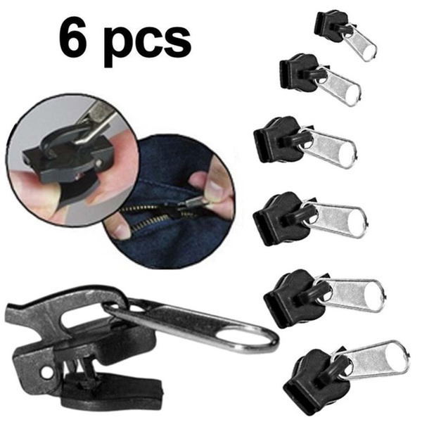 6pcs Universal Instant Fix Zipper Repair Kit Clothes Backpack Replacement  Zip Slider Teeth Zippers