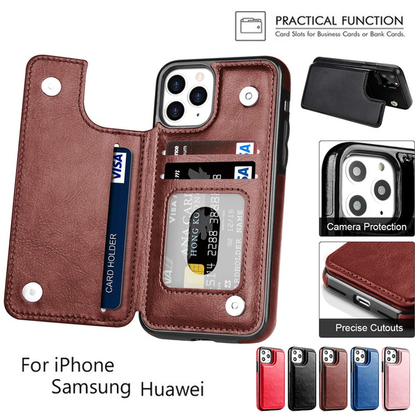 Premium Business Magnetic Leather Wallet Case Card Slot Shockproof Flip ...