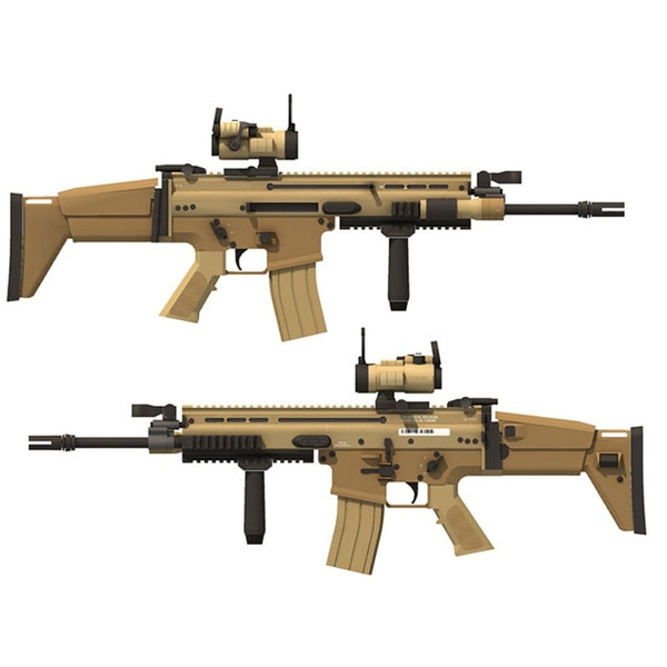DIY 1:1 FN SCAR-L MK16 Actual Size Papercraft Assault Rifle Paper Model ...