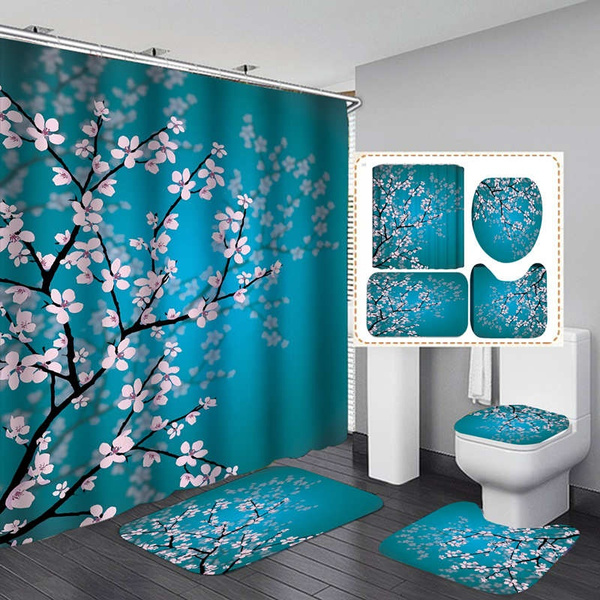 Cherry Blossoms Sakura Shower Curtain, Cherry Blossom Bathroom Ideas