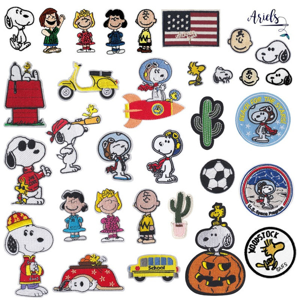 2pcs Cartoon Snoopy cloth embroidery patch patch paparazzi clothing  accessories luggage accessories accessories embroidery