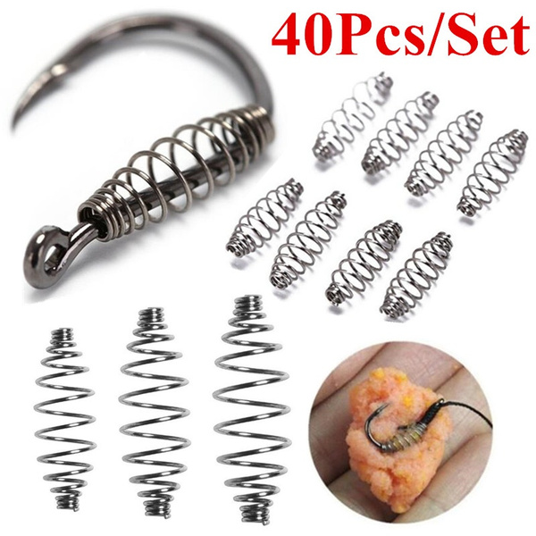 40pcs Carp Fishing Spring Feeder Cage Hair Rig Combi Rigs Floating Feeder  Accessory Stops S M L Carp Fishing Tackle