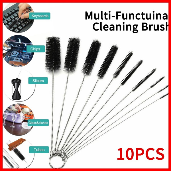 10Pcs/Set Long NEW Brush Cleaner Cleaning Bottle Tube Small Pipe AU Straw Nylon 