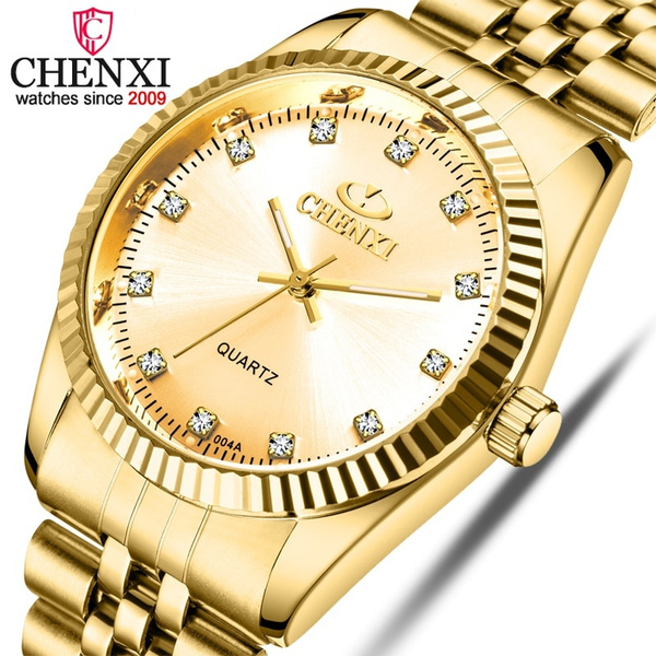 CHENXI Men Gold Watch Male Stainless Steel Quartz Golden Men s