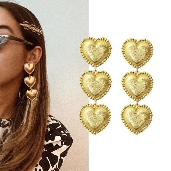 80s 90s Neon Heart Earrings For Women - 2 Pairs Acrylic Drop Dangle, Retro Candy Color Statement Jewelry