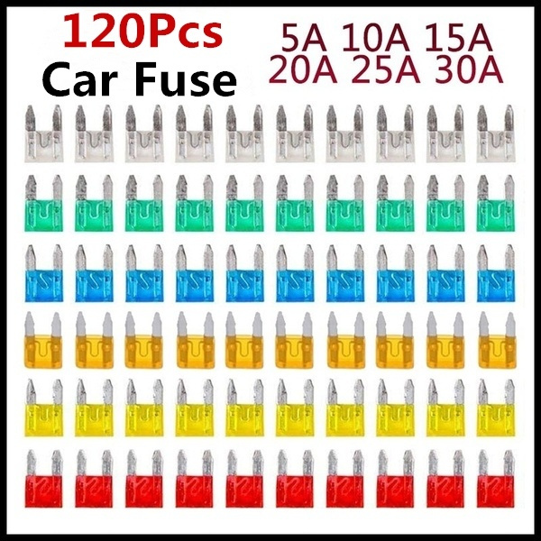 30 60 120pcs car mini blade fuses auto car truck assortment fuse kit 5a