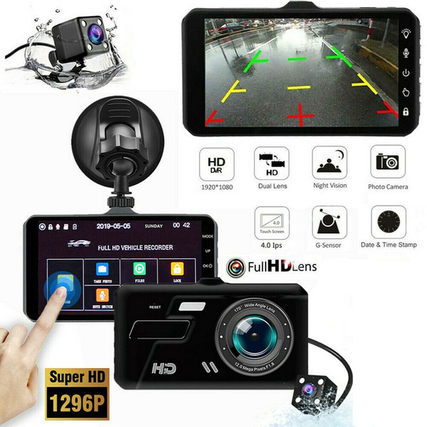 Car Camera Dash cam for cars,Dual Lens Front and Rear,4 inch IPS