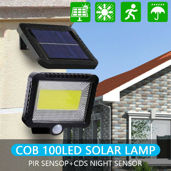 100 LED Solar Power PIR Sensor Motion Wall Light Outdoor Garden Waterproof 5.5V 