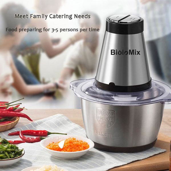 2 Speeds 500W 2L Large Capacity Chopper Meat Grinder Household Mincer Food  Processor With Stainless Steel Bowl