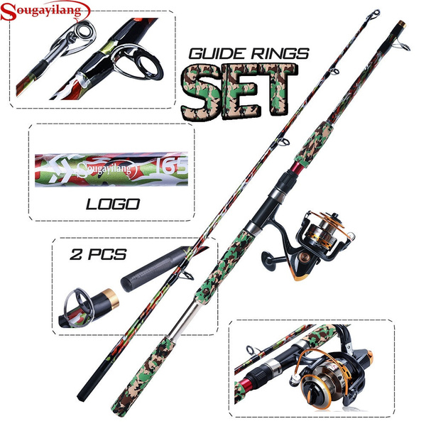 Sougayilang Fishing Rod Set with 1.65m 2 Section Spinning Rod and