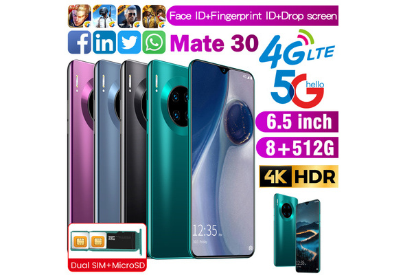 Oled Screen Mate30 Pro Dual Sim Cards 6 5 Inch Android 9 1 Support T Card 8gb Ram 512gb Rom Smart Cell Phone 10 Core Wish