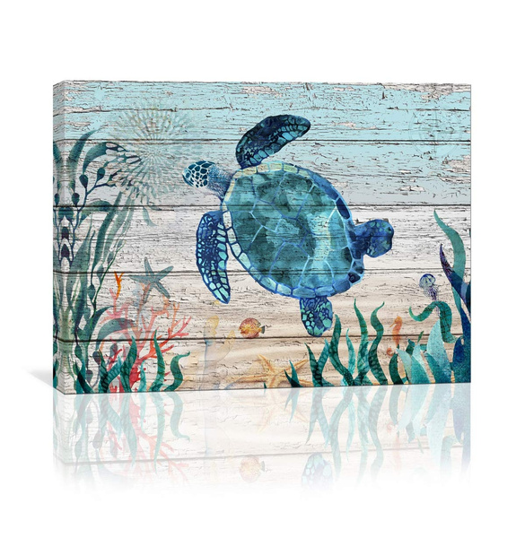 Home Wall Art for Bathroom Sea Turtle Wall Decor Bathroom Decor Prints  Canvas Wall Art Ocean Decor Small Framed Artwork for Walls Vintage  Paintings on Canvas Prints x inch