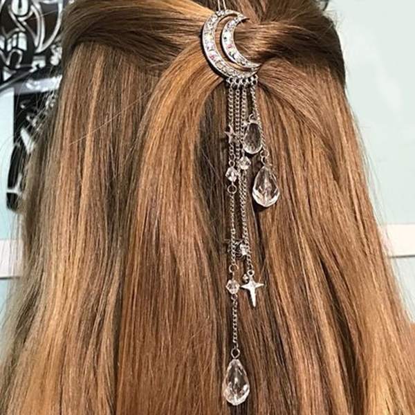 Moon Hair Clip Tassel Hair Pin Hair Chain Wedding Bride Accessories | Wish