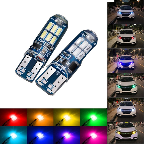 2pcs T10 W5w Led Lights Car Interior Wedge Side Signal Clearance Remote 