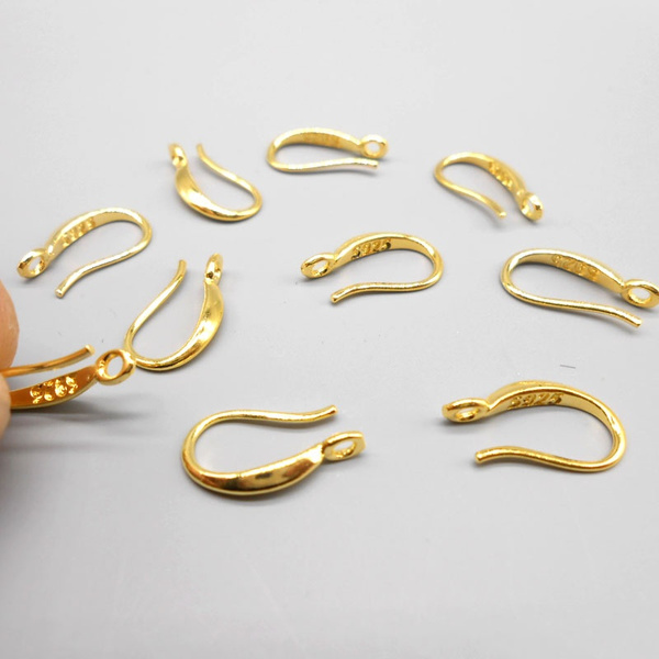 Wholesale 50-100PCS Gold plated Earring Smooth Hook Ear Wires DIY