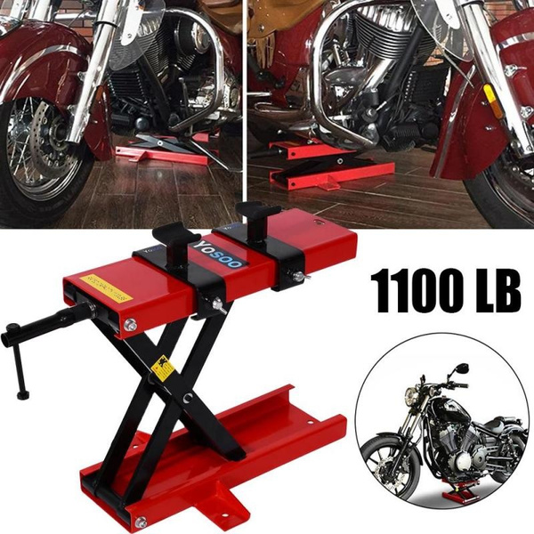 500KG/1100LB Heavy Duty Motorcycle Bike Trolley Scissor Lift Holist ...