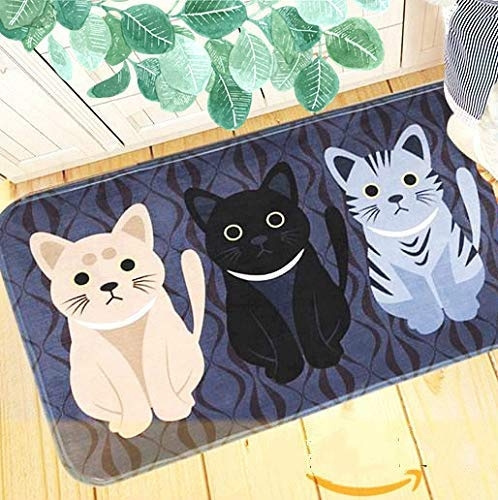 Door Mat Black Cat Welcome Indoor Entrance Rugs Cute Front Doormat