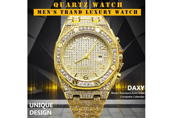 Mens Watches Luxury Hip Hop Bracelet Watch Men Unique Diamond