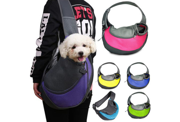 Blue Zwini Pet Carrier Hand Free Sling Puppy Carry Bag Small Dog Cat Traverl Carrier with Breathable Mesh Pouch for Outdoor Travel Walking Subway 12LB 