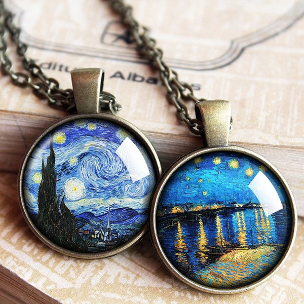 Starry Night Pendant Van Gogh Necklace Van Gogh Art Jewelry 