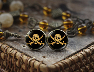 And, Gifts, skull, Stud Earring