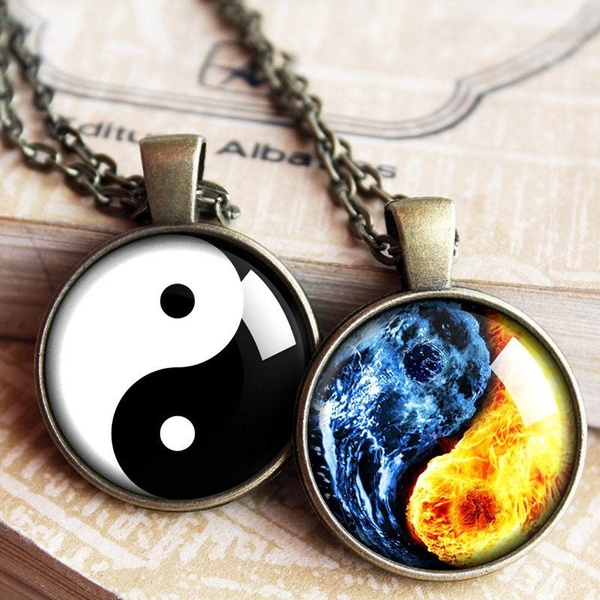 Yin Yang Necklace - Friendship Spiritual Pendant - Gift for Friend -  Balance Yoga Jewelry -Water and Fire Necklace - Yin Yang gifts - Zen