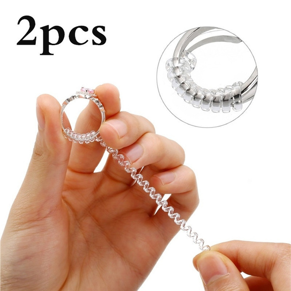 2pcs Invisible 10cm DIY Size Insert Spiral Shape Spring Rope Resizing Tool  Ring Size Adjuster