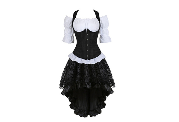 Black and store white corset dress