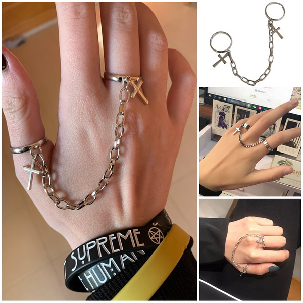 Chic Silver Tone Finger Ring Chain Bracelet | Chains for men, Mens jewelry  bracelet, Mens chain bracelet