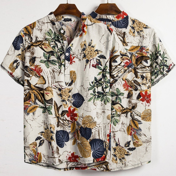 floral print vacation casual shirts