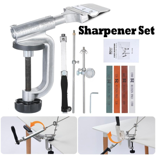 Sharpener Set Fixed-angle Knife Sharpener Knife Sharpening Kit Knife  Slicker Edge Sharpener Abrasive Holding System with 4 Sharpening Stones